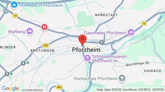 Apartments for rent i Pforzheim - kort over placeringen