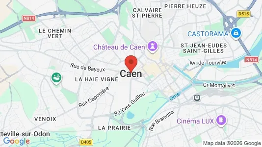 Apartments for rent i Caen - kort over placeringen