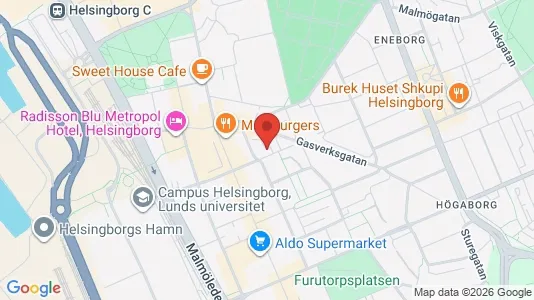 Apartments for rent i Helsingborg - kort over placeringen