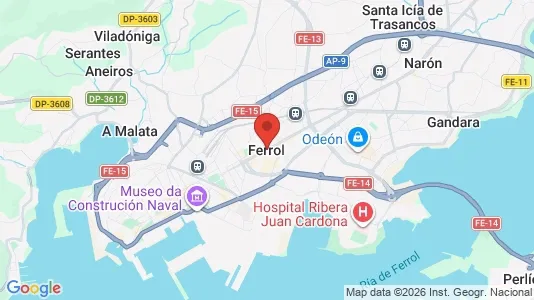 Rooms for rent i Ferrol - kort over placeringen
