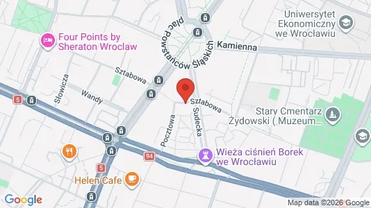 Rooms for rent i Wrocław - kort over placeringen