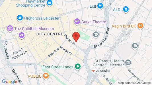 Apartments for rent i Leicester - Leicestershire - kort over placeringen