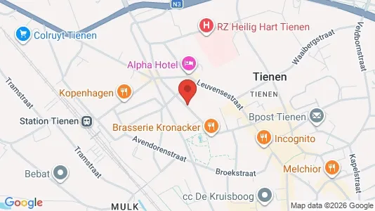 Apartments for rent i Tienen - kort over placeringen