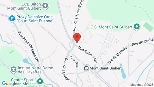 Apartments for rent i Mont-Saint-Guibert - kort over placeringen