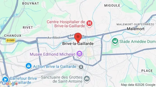Houses for rent i Brive-la-Gaillarde - kort over placeringen