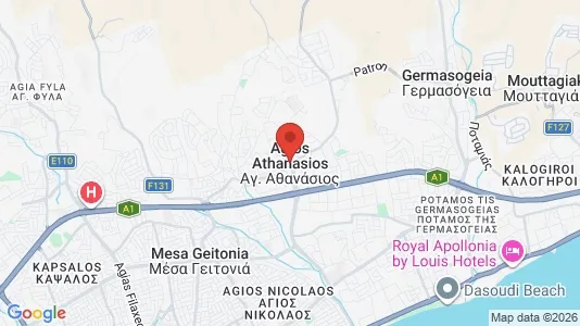 Apartments for rent i Agios Athanasios - kort over placeringen