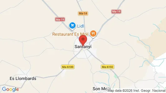 Houses for rent i Santanyí - kort over placeringen
