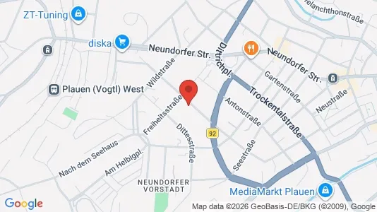 Apartments for rent i Vogtlandkreis - kort over placeringen