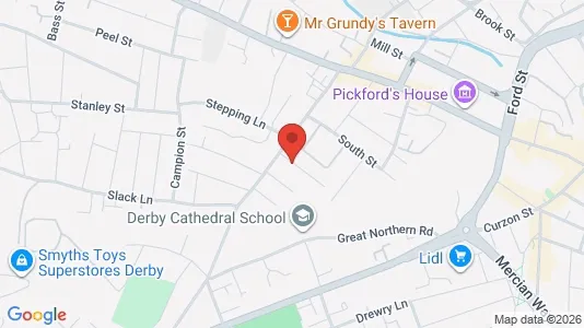 Apartments for rent i Derby - Derbyshire - kort over placeringen