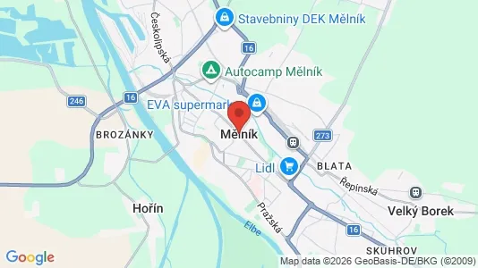 Apartments for rent i Mělník - kort over placeringen