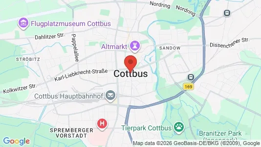 Apartments for rent i Cottbus - kort over placeringen