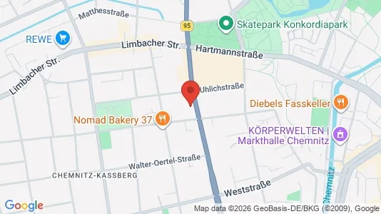 Apartments for rent i Chemnitz - kort over placeringen
