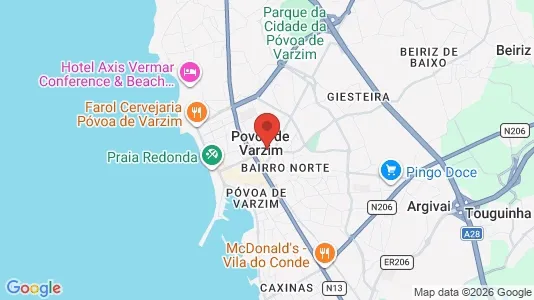 Apartments for rent i Póvoa de Varzim - kort over placeringen