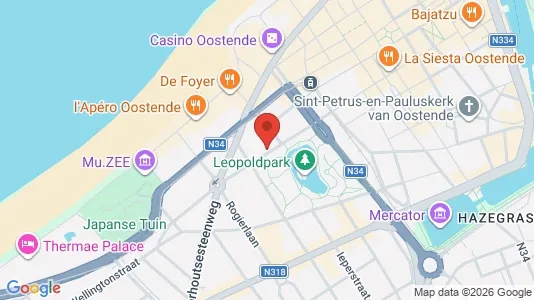 Apartments for rent i Oostende - kort over placeringen