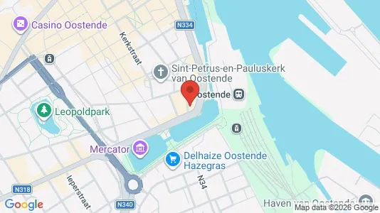Apartments for rent i Oostende - kort over placeringen