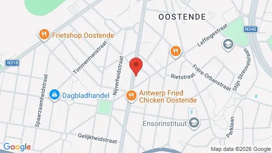 Apartments for rent i Oostende - kort over placeringen
