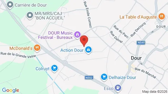 Apartments for rent i Dour - kort over placeringen