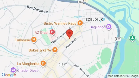 Apartments for rent i Diest - kort over placeringen