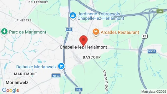 Houses for rent i Chapelle-lez-Herlaimont - kort over placeringen