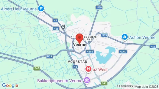 Houses for rent i Veurne - kort over placeringen