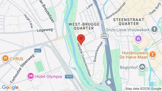 Apartments for rent i Brugge - kort over placeringen