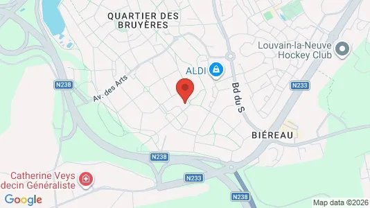 Apartments for rent i Ottignies-Louvain-la-Neuve - kort over placeringen