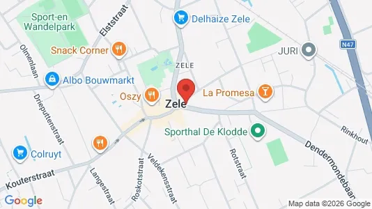 Apartments for rent i Zele - kort over placeringen