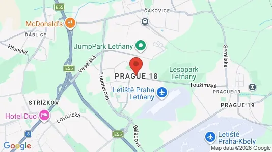 Apartments for rent i Prague 18 - kort over placeringen