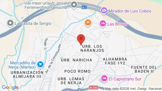 Apartments for rent i Nerja - kort over placeringen