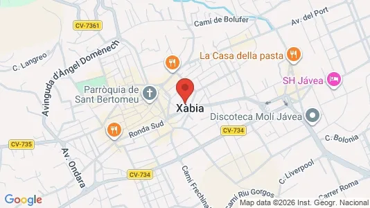 Apartments for rent i Jávea/Xàbia - kort over placeringen