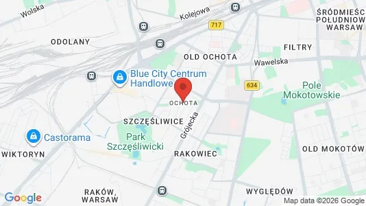 Apartments for rent i Warszawa Ochota - kort over placeringen