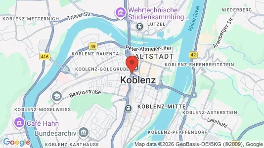 Apartments for rent i Koblenz - kort over placeringen
