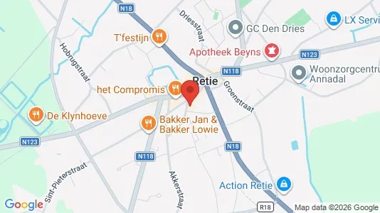 Apartments for rent i Retie - kort over placeringen