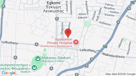 Apartments for rent i Nicosia Egkomi - kort over placeringen