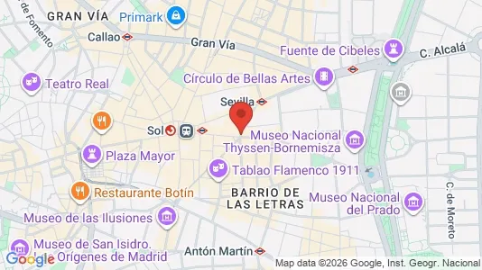 Apartments for rent i Madrid Centro - kort over placeringen