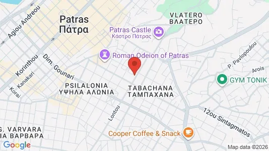 Apartments for rent i Patras - kort over placeringen