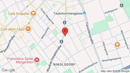 Apartments for rent i Wien Wieden - kort over placeringen
