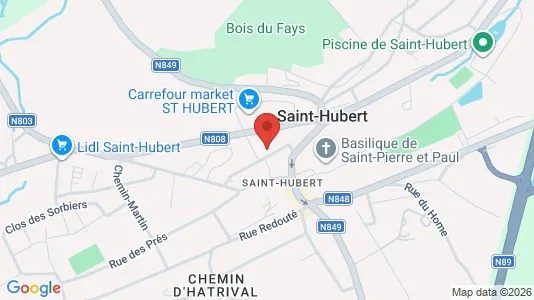 Apartments for rent i Saint-Hubert - kort over placeringen