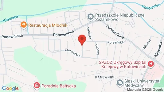 Rooms for rent i Katowice - kort over placeringen