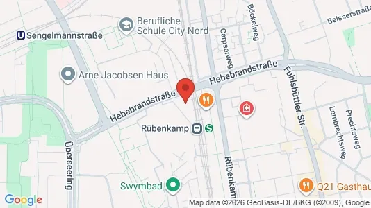 Apartments for rent i Hamburg Nord - kort over placeringen