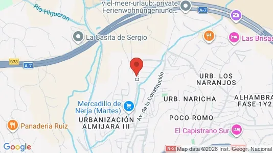 Apartments for rent i Nerja - kort over placeringen