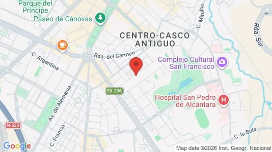 Apartments for rent i Cáceres - kort over placeringen