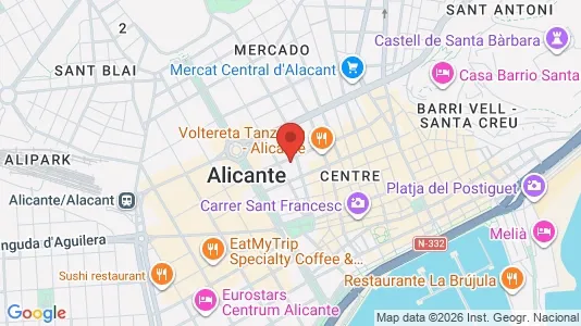 Rooms for rent i Alicante/Alacant - kort over placeringen