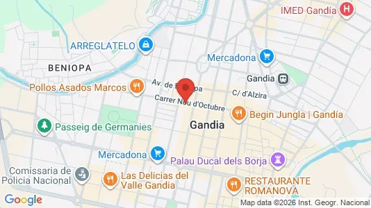 Rooms for rent i Gandia - kort over placeringen