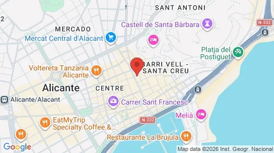 Rooms for rent i Alicante/Alacant - kort over placeringen