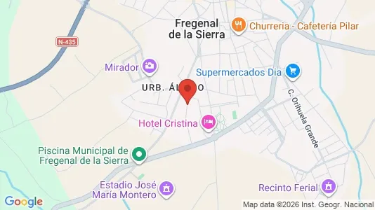 Apartments for rent i Fregenal de la Sierra - kort over placeringen