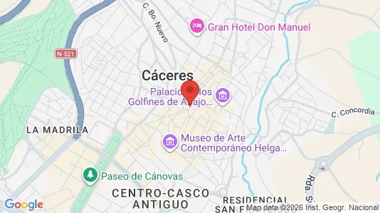 Apartments for rent i Cáceres - kort over placeringen