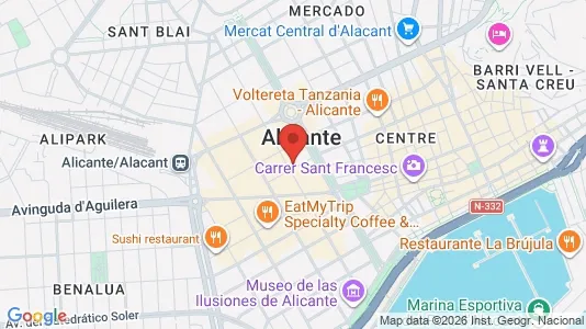 Rooms for rent i Alicante/Alacant - kort over placeringen