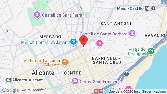 Rooms for rent i Alicante/Alacant - kort over placeringen