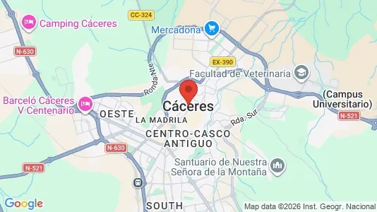 Apartments for rent i Cáceres - kort over placeringen